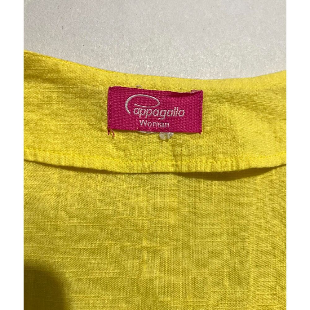 Pappagallo tunic top embroidery summer vacation resort bright yellow women 2X - Picture 5 of 6